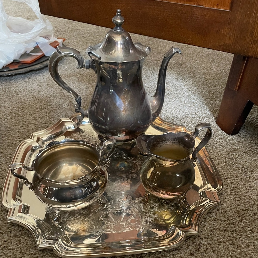 Vintage 4 piece coffee serving tray